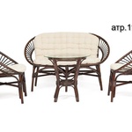 Комплект для отдыха TURKEY (стол круглый (со стеклом)+2 кресла + диван) /с подушками/  в Ялте
